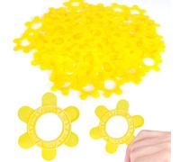 200 Pcs Reusable Hexagon Tile Spacers 6 Size-in-1 Multicolor Leveling Shims (1mm 1.5mm 2mm 2.5mm 3mm 5mm) Large 6.7cm Plastic Tile Clips,Precise Gaps & Fast Removal(200Pcs,Yellow)