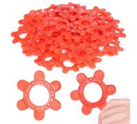 200 Pcs Reusable Hexagon Tile Spacers 6 Size-in-1 Multicolor Leveling Shims (1mm 1.5mm 2mm 2.5mm 3mm 5mm) Large 6.7cm Plastic Tile Clips,Precise Gaps & Fast Removal(200Pcs,Red)
