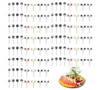 200 Pcs Reusable Plastic Fruit Forks Fruit Picks, Mini Eyes Cute Food Picks, Cartoon Food Toothpick for Cake Fruits Dessert Forks, Bento Lunch Box Party Fork Accessories