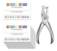 200 Pcs Reward Punch Cards - Behavior Incentive Awards for Kids Students Teachers - Business Loyalty Card 2" x 3.5"
