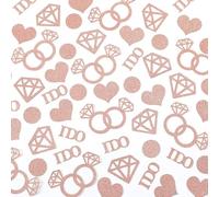 200 Pcs Rose Gold Engagement Decor Confettis,Glitter Wedding Table Confetti,Bride To Be Ring Diamond IDO Confetti Decoration for Engagement Hen Bachelorette Wedding Party