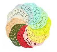 200 PCS Round Lace Coloured Paper Doilies, 4.5 Inch (11.5cm) Disposable Placemats, 10 Assorted Colors Paper Doilies for Crafts, Tables, Wedding Party & Tableware Decoration