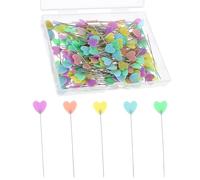 200 PCS Sewing Pins Dressmaking, 2.14 Inch Flat Love Head Straight Pins with Storage Box Quilting Pin Fixed Sewing Marker Needle for Dressmaker, Sewings Project, Jewelry Making and DIY Craft (5 Color)