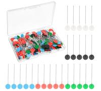 200 Pcs Sewing Pins with Colored Heads, 42mm Flat Head Dressmaking Pins with Storage Box Flower Head Quilting Pin for Sewing DIY Craft Projects Dressmaker Fabric Jewelry Decoration