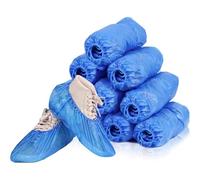 200 Pcs Shoe Covers disposable - Blue Plastic Overshoes - Non-Slip, Dustproof & Waterproof Shoe Cover - Universal Boot Cover Fit for Indoor, Carpet, Boot, Home, Office, Cleaning Use