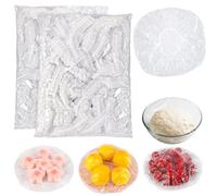 200 Pcs Shrinkable Food Covers,Fresh Keeping Bags,Reusable Elasticated Food Covers Plastic Stretch, for Fruit/Vegetable/Meat/Sandwich Preservation Picnic Accessories (38CM)