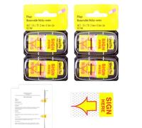 200 PCS Sign Here Stickers,Yellow and Red Sign Here Tabs,Sign Here Labels,Post It Notes Tabs,Arrow Stickers Page Tabs for Office School Notebook
