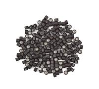 200 Pcs Silicone Lined Micro Rings Links Beads 4.0 mm Hair Beads for Hair Extensions (Dark Brown)