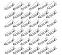 200 Pcs Silver Brooch Pins, Secure Back 2 Holes Clasp Locking Pin Bar Pin Backclasp for Jewelry Making, Badges, Crafts, Name Tags, Corsage, Tie Tacks (25mm)