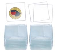 200 Pcs Single Pocket Coin Sleeves, 2.2 x 2.2 Inches Clear Coin Collector Plastic Holders Individual Small Specie Storage Protector for Jewelry Currency Collection