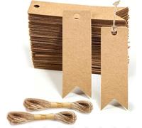 200 Pcs Small Brown Kraft Gift Tags with String, 7x2cm Mini Kraft Paper Blank Brown Labels Luggage Hang Tag for Gifts Bags Crafts