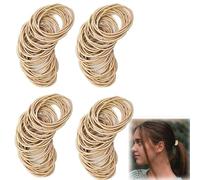 200 PCS Small Hair Bands, 2mm Thin Hair Bobbles Seamless Ponytail Holders for Fine Hair, Strong Small Bulk Hair Ties No Metal Gentle Elastics No Damage Snag Free for Women Girls Kids (Beige)