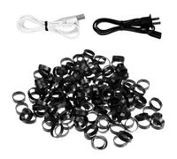 200 PCS Small Silicone Rubber Bands, 0.5 Inch Black Elastic Rubber Bands, Heavy Duty Non-Slip Silicone Bands for Wire Cord Cable Management, Home Office School Organization