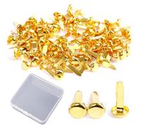 200 Pcs Split Pins, 8x18mm Scrapbooking Brads Split Pins with Storage Box, Gold Round Head Brads Splits Pins for DIY Crafts Projects Scrapbooking Photo Walls