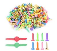 200 Pcs Split Pins Craft Metal Paper Fasteners 8mm x 18mm Multicolor Split Pin Paper Fasteners Split Pins Mini Brads Round Scrapbooking Brads for Paper DIY Stamping Crafts Projects Scrapbooking Office
