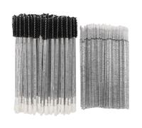 200 Pcs Spoolies Set - 100 Mascara Wands and Lip Brushes Double-headed, 100 Micro Swabs Applicator Disposable Eyelash Brushes Lipstick Tester Makeup Applicator Tool, Crystal Black