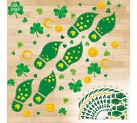 200 PCS St. Patrick’s Day Floor Decals, 16 Pairs Leprechaun Footprint Stickers Shamrock Gold Coin Labels Removable with No Residue for Kids Party Supply Classroom Home