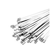 200 Pcs Stainless Steel Metal Cable Ties7.9mm 100-1000mm Locking Multifunctional Ties for Outdoor and Canopy(7.9x350mm)