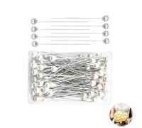 200 Pcs Stainless Steel Pearl Sewing Pins, Long Straight Flower Pin, Glass Heads Dressmaking Pins With Storage Box, For Bouquets Crafts, Sewing Decorations, Wedding Diy