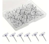 200 Pcs Strong Push Pins Thumb Tacks Flat Steel Point for Bulletin Boards Cork Maps Photos And Papers(Transparent)