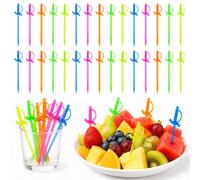 200 PCS Sword Toothpicks, 8.7CM Cocktail Swords | Multicolor Plastic Sword for Appetizers, Fruit Drink Picks for Pirate or Under the Sea Themed Family Party Bar