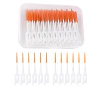 200 Pcs Toothpicks,Tooth Picks Floss Sticks,Pick,Interdental,Dental Brush,Dual-Use Brushes,Silicone Clean Toothpick Gap Protecting Teeth,for Braces Oral Cleaning Toothbrush,Hygiene Care,Orange