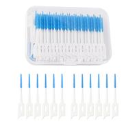 200 Pcs Toothpicks,Tooth Picks Floss Sticks,Pick,Interdental,Dental Brush,Dual-Use Brushes,Silicone Clean Toothpick Gap Protecting Teeth,for Braces Oral Cleaning Toothbrush,Hygiene Care(Blue)