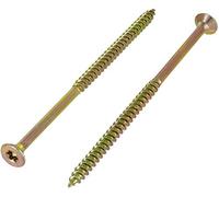 200 pcs Torx Countersunk Chipboard Screws 5.0 x 100 mm, TX Woodscrews Wood Screws, Zinc-Plated Yellow,