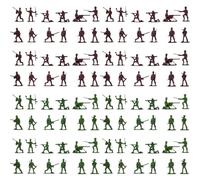 200 PCS Toy Soldiers, Plastic Army Toys, Educational Scenarios & Collectors, Multiple Postures, Green & Brown Action Man for Military Training Games, Role Play, DIY War Scene