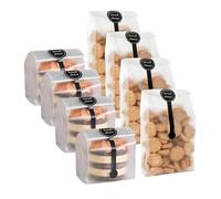 200 Pcs Translucent Cookie Bags, 100 Pcs 9 * 22.5cm Small Cellophane Bag with 100 Pcs Hand Made Stickers, Half Clear Sweet Bag with Stickers, Flat Cake Bags for Cake Portions for Cookie and Cakes