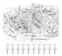 200 PCS Transparent Push Pins Plastic Head Poster Pins Drawing Pins with Storage Clear Poster Pins for Wall Hangings,Cork Board,Maps Posters Photos,Pinboard,Notice Board