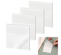 200 Pcs Transparent Sticky Notes, 3x3 Self-Adhesive Clear See Though Sticky Notes, Waterproof Translucent Annotation Tabs for Notebook, Book