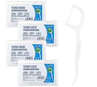 200 Pcs Twin-Line Dental Floss Picks - 2 in 1 Interdental Sticks with Portable Cases Floss Sticks for Teeth Cleaning - Disposable Toothpicks