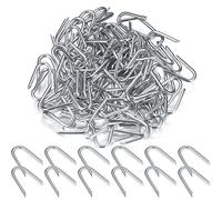 200 Pcs U Shaped Nails, Fencing U Staples, Galvanised Netting Staple Heavy Duty, Fence Chicken Wire Staples, for Garden Fencing Wire Mesh Cable Masonry Indoor Outdoor U Nails