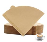 200 Pcs Unbleached Coffee Filter Papers, V60 & 01 Size Filters | Disposable pour over filters for coffee dripper, 1-2 cups capacity, natural paper, compatible with cone shaped brewers