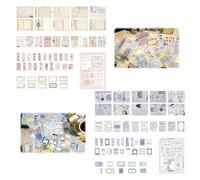 200 PCs Vintage Scrapbook Paper Kit, 2 Pack of 100 Sheets Each, Specialty & Washi Paper for Junk Journal, Mixed Media, Card Making, 9.2x13.2cm Craft Supplies Scrapbook Supplies (M1)