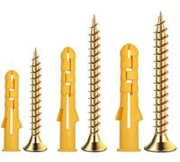 200 Pcs Wall Plugs and Screws Set,Masonry Brick Concrete Fixings Plugs Assortment Kit,Screws and Rawl Plugs in Compartment Box,Zinc Galvanized 3 Different Size…