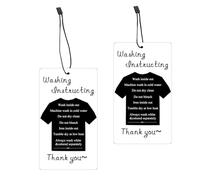 200 PCS Washing Instruction Tags with String, Clothes, T-Shirt Cleaning Care Customer Direction Instruction Card for Small Business, Packaging Online Shop Owner