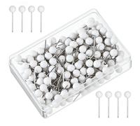 200 PCS White Push Pins, Small Round Head Map Push Pins for Cork Board, 1/8 in White Thumb Tacks Drawing Pins for Home Office Map, Cork Board, Bulletin Board, Wall, DIY Craft