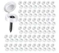 200 Pcs White Screw Caps Covers, Plastic Hinged Screw Covers， Snap on Replacement Screw Decorative Covers for Covering Screw Heads Screw Protection