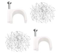 200 Pcs Wire Clips Durable White Round,Cable Tacks Wire Tidy Clips for Organizing Electric Wires Cables Line TV (White)