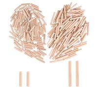 200 Pcs Wooden Dowels, 6mm X 30mm Grooved Wood Dowels 6mm X 50mm Fluted Dowel Rods, Solid Hard Wood Dried Fluted Beveled Dowel Pins, Hardwood Wood Plugs for Furniture Woodwork