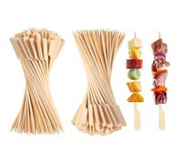 200 Pcs Wooden Flat Paddle Burger Sandwich Skewers - 9cm Bamboo Sticks Compostable and Biodegradable Barbeque Kebabs, Buffet Party