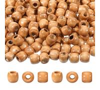 200 PCS Wooden Hair Beads for Braids, Natural Wood Round Large Hole Beads for Crafts, 12x11mm Macrame Beads Hair Accessories for Braiding Necklace Bracelet Jewelry Making DIY Craft Handmade Decor