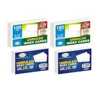 200 Pcs x 4x6 with 200 Pcs x 3.5x5 White Unruled Index Cards Blank Record Revision Note Cue Cards 130 GSM Flashcards Stationery Supplies for Presentation Office Learning