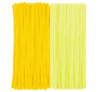 200 Pcs Yellow Pipe Cleaners Craft, 2 Colors 11.8 inch Long Chenille Stems Bulk, Thick Fuzzy Pipe Cleaners for DIY Art Craft Project Supplies, Decorations and Gift (6 mm x 30 cm)