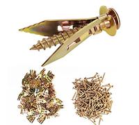 200 PCS Zinc Plated Steel Self-Drilling Anchors，Self Drilling Drywall Anchors Easy Application No Drill or Holes in Wall (100 PCS Steel Anchors 0.47X1.18inch and 100 PCS zinc Screw)