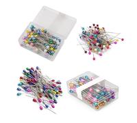 200 Pear-Shaped Pearl Needles and 200 Pearl Pins, Tailoring Needles, Fixing Pins, Sewing Positioning Pins