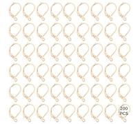 200-Piece 14K Gold Filled Earring Hooks for Jewelry Making, Hypoallergenic D-Shaped Leverback Findings, Perfect for DIY Earrings