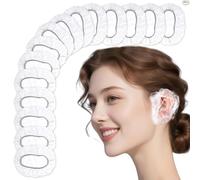200 Piece Ear Covers for Shower Lightweight Disposable Ear Covers For Hair Dye Stretch Up To 4.6" for Wear Protection from Water Splashes and Chemicals During Hair Wash and Coloring